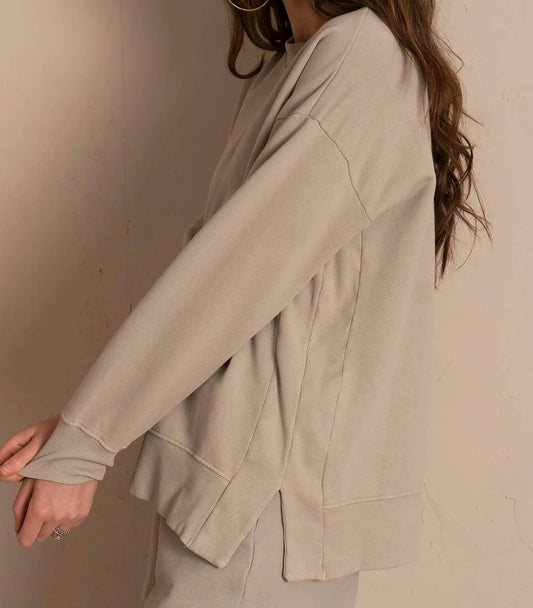 Spilt Hem Crew Sweatshirt