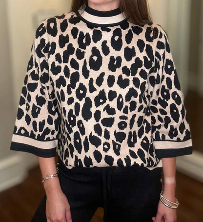 Women's Leopard Knit Sweater