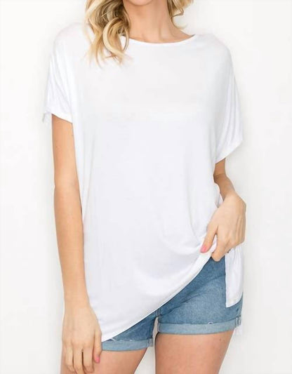 Boat Neck Short Sleeve Tee Top