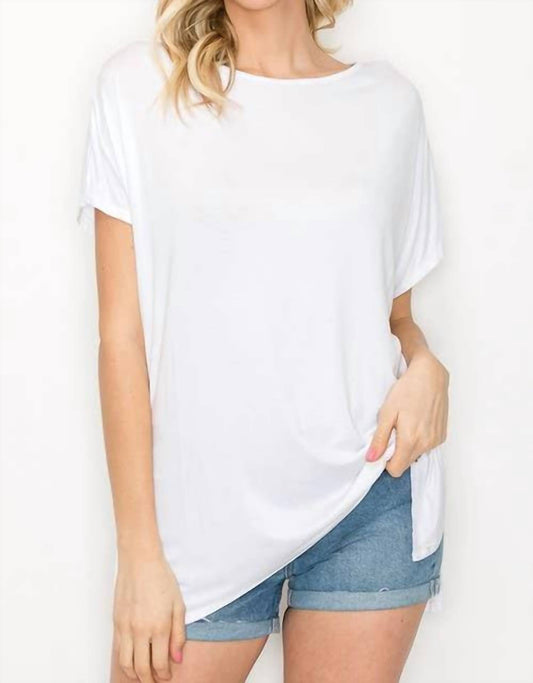 Boat Neck Short Sleeve Tee Top