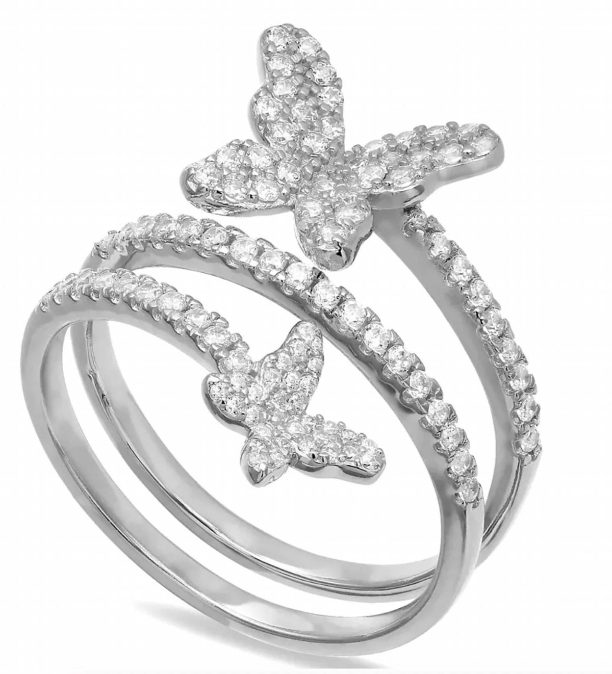 Women's Cubic Zirconia Butterfly Wrap Ring