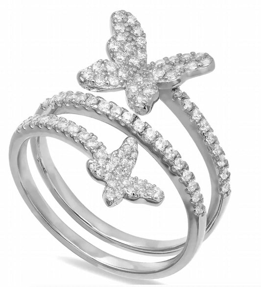 Women's Cubic Zirconia Butterfly Wrap Ring