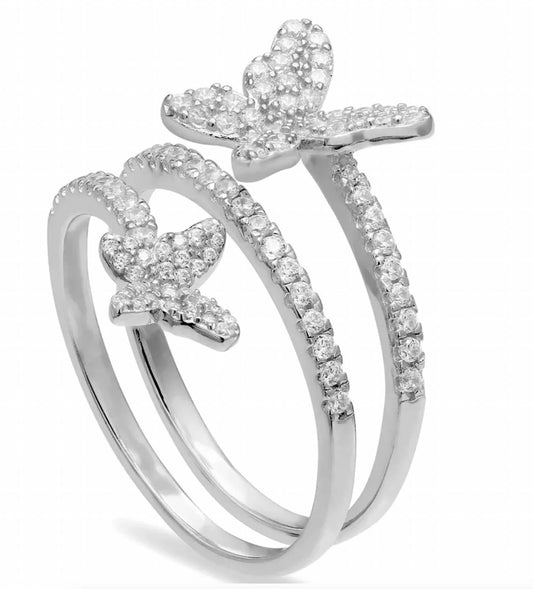 Women's Cubic Zirconia Butterfly Wrap Ring