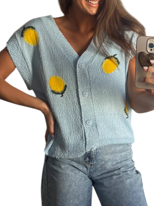Lemon Sweater Vest Cardigan