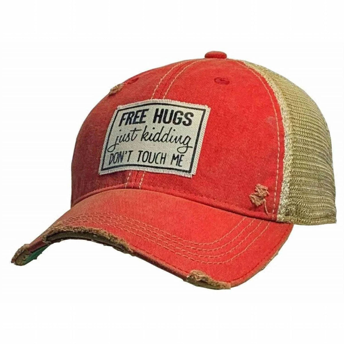 Unisex Free Hugs Just Kidding Don't Touch Me Trucker Cap