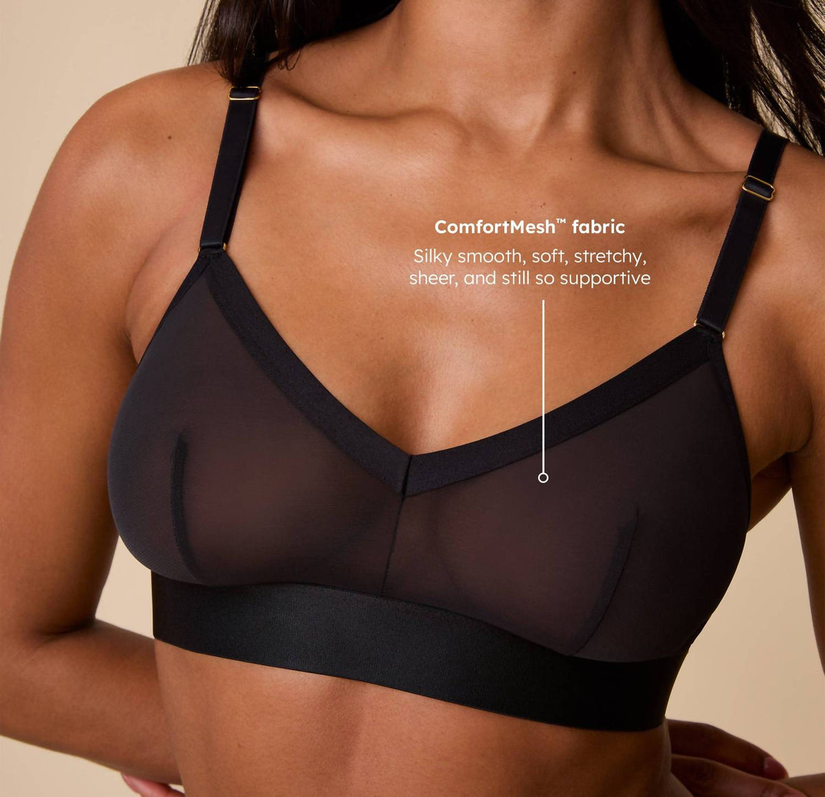 Comfort Mesh Sheer Triangle Bralette