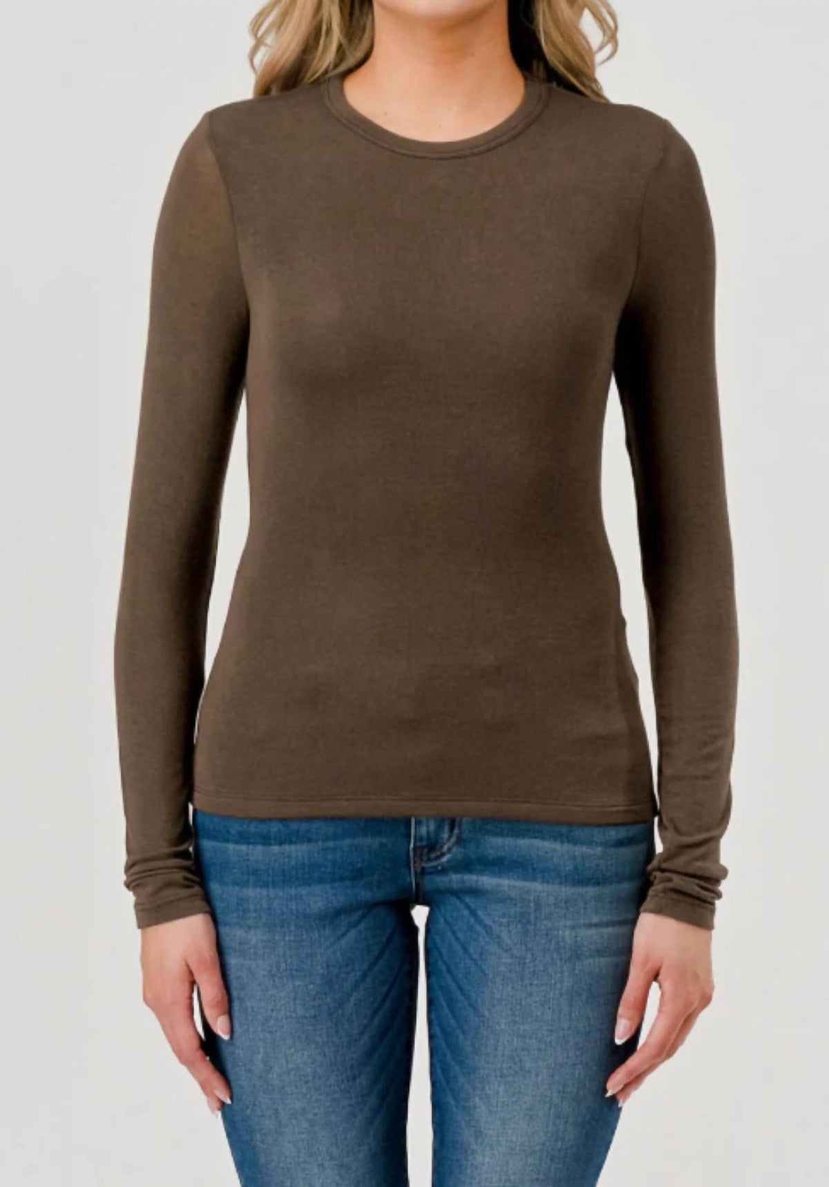 Double Layered Hacci Long Sleeve Top