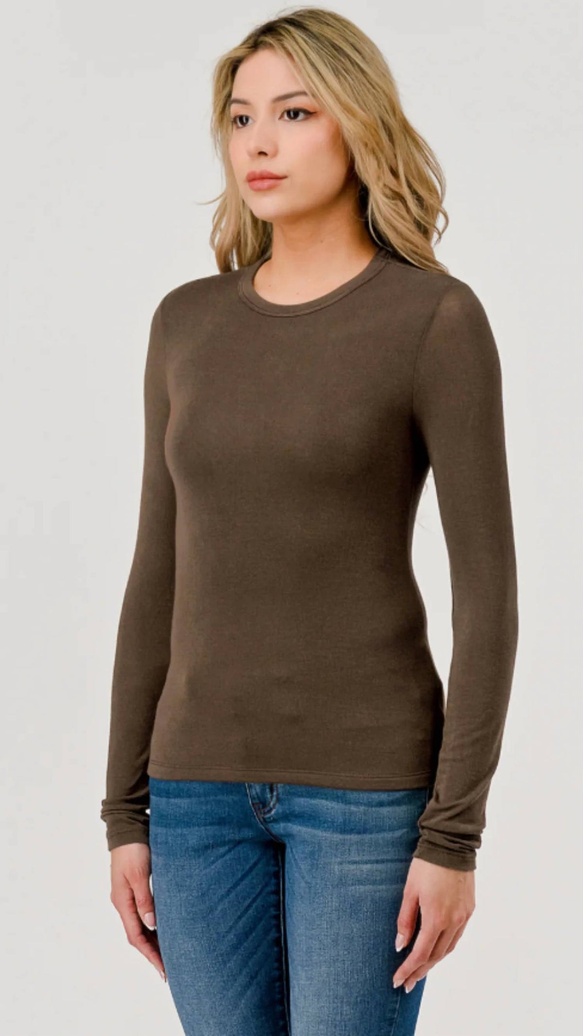 Double Layered Hacci Long Sleeve Top