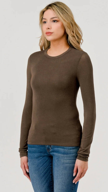 Double Layered Hacci Long Sleeve Top