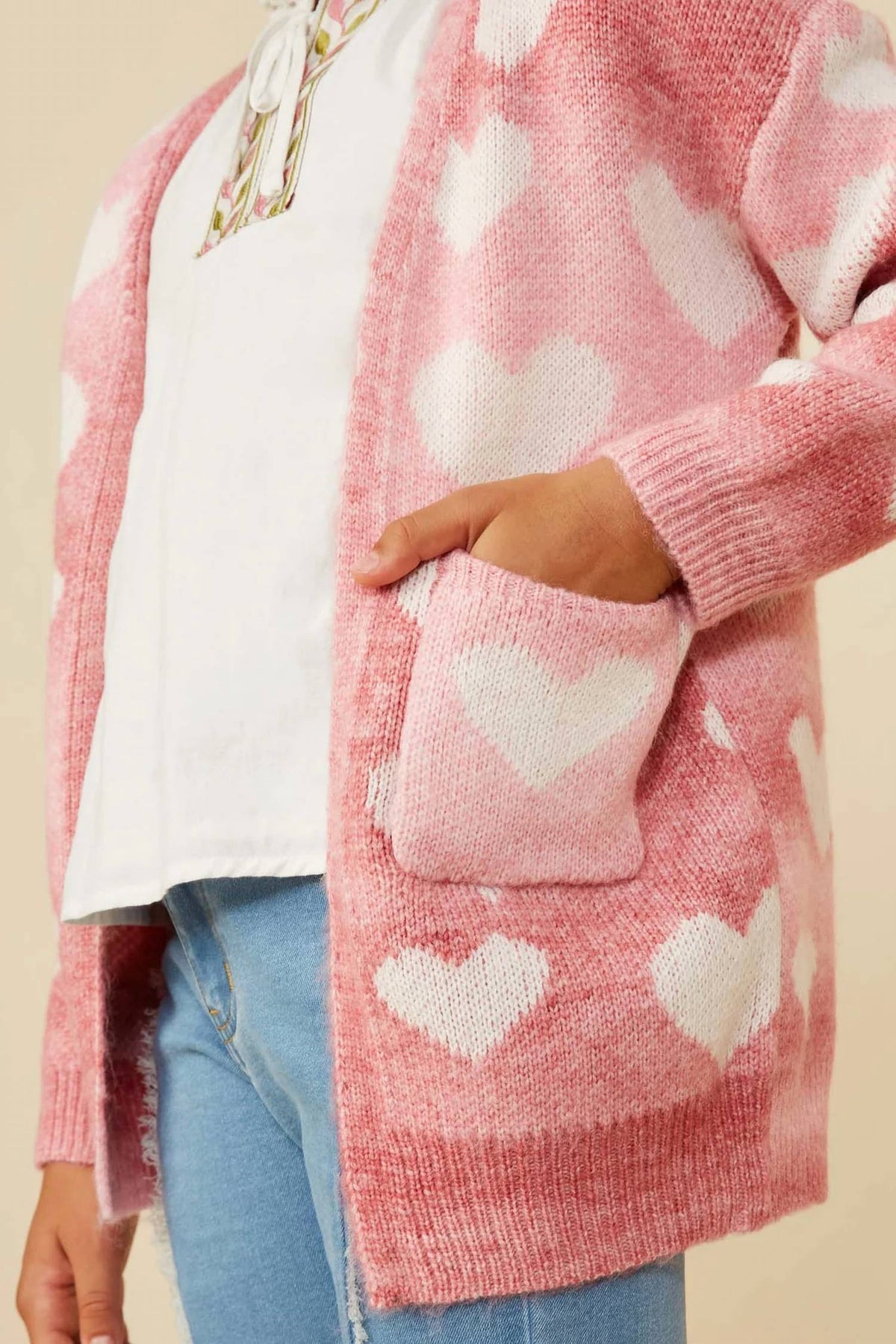 Girls Heart Cardigan Sweater