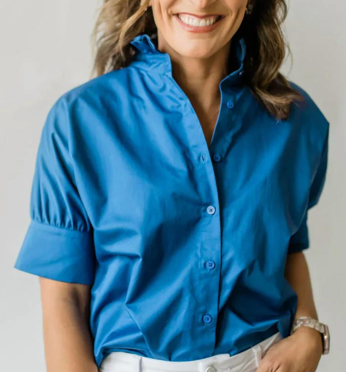 Short Sleeve Ruffle Shirt