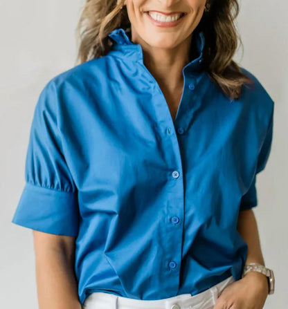 Short Sleeve Ruffle Shirt