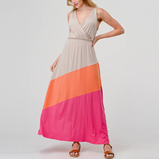 Retro Stripe Modal Maxi Dress