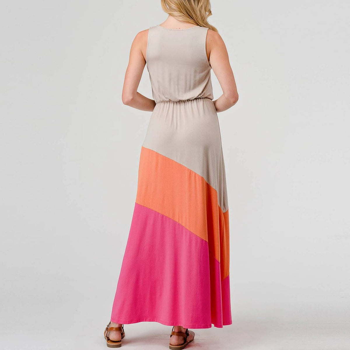 Retro Stripe Modal Maxi Dress