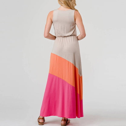 Retro Stripe Modal Maxi Dress