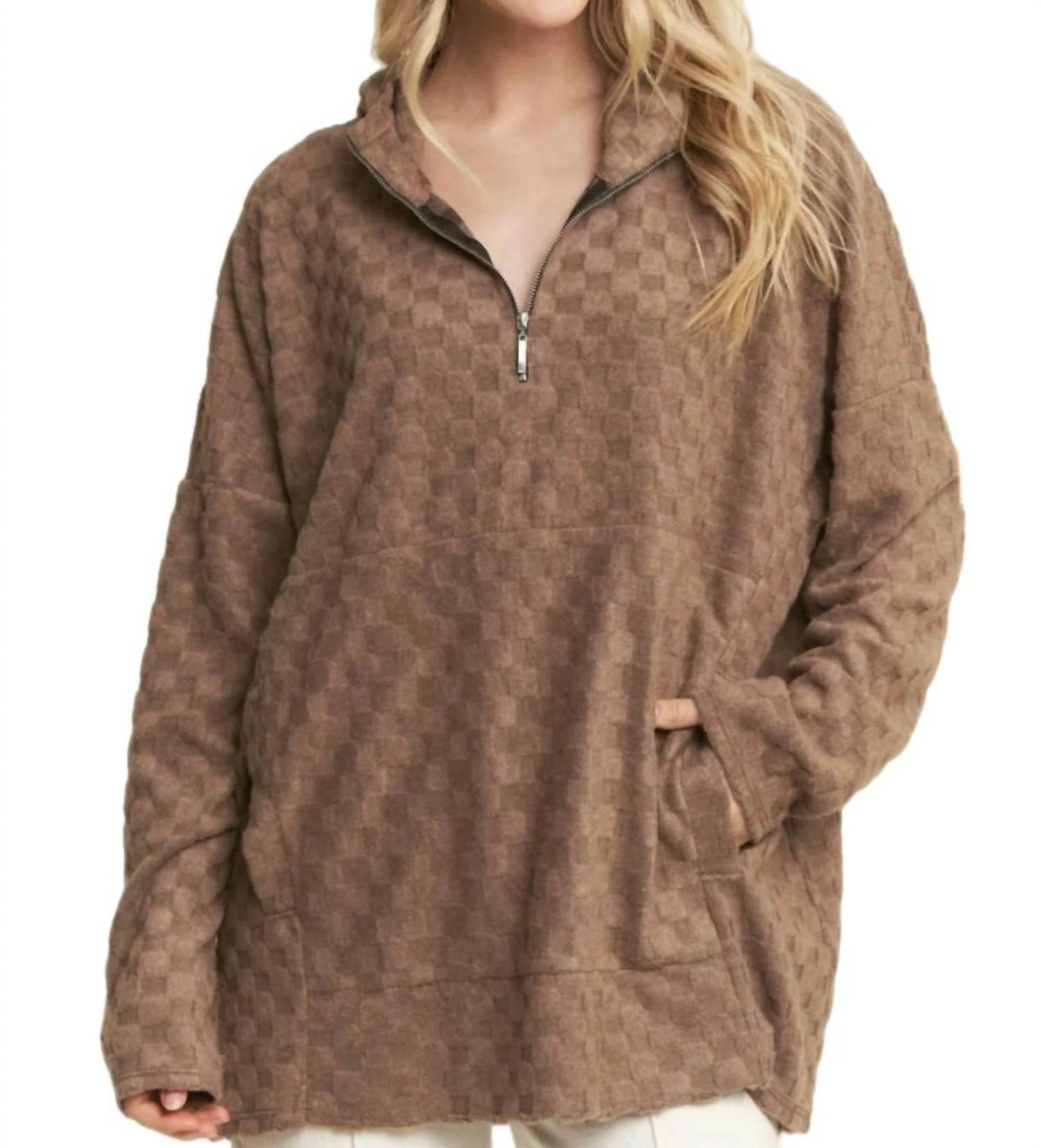 Plush Textured Zip Hoodie
