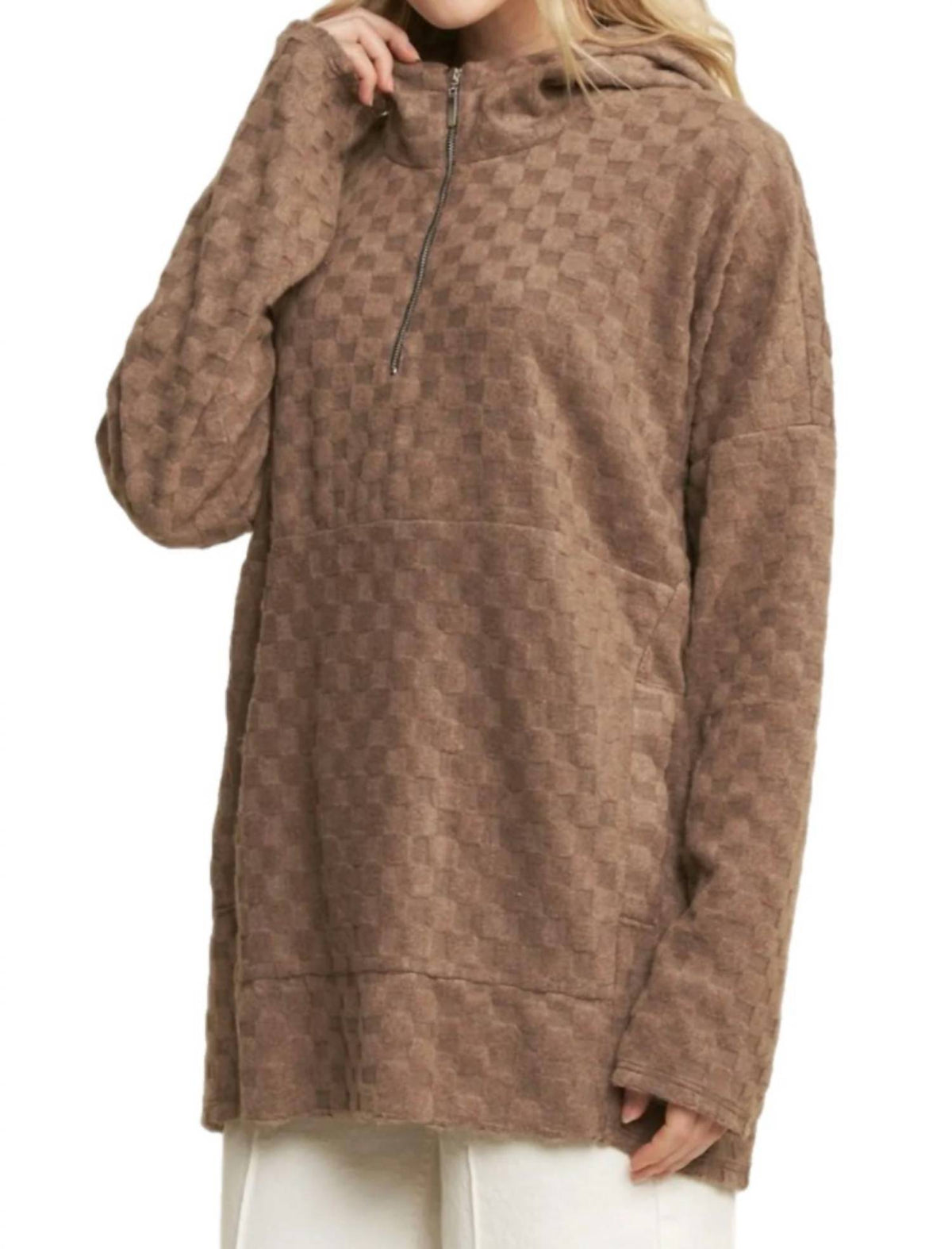 Plush Textured Zip Hoodie