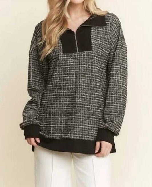 Women's Jacquard Shimmer Zip Top