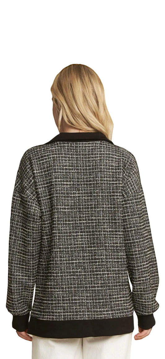 Women's Jacquard Shimmer Zip Top