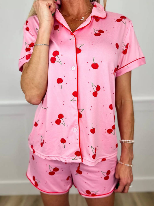 Cherry Delight Lightweight High-rise Pj Set