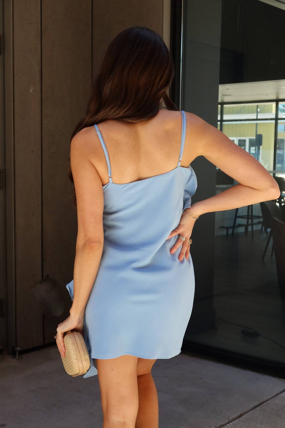Cecilia Cowl Neck Ruffled Mini Dress
