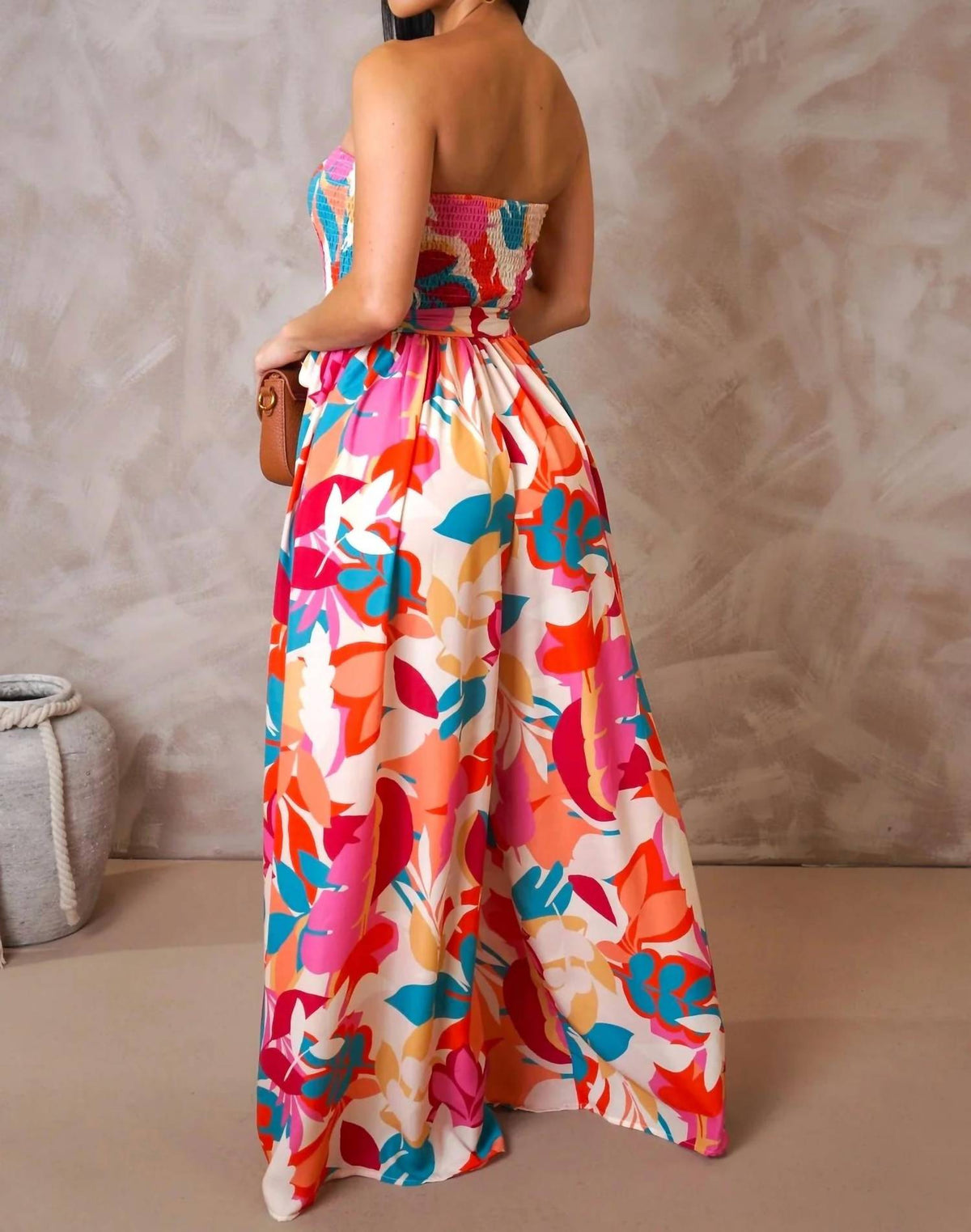 Belize Strapless Printed Jumpsuit