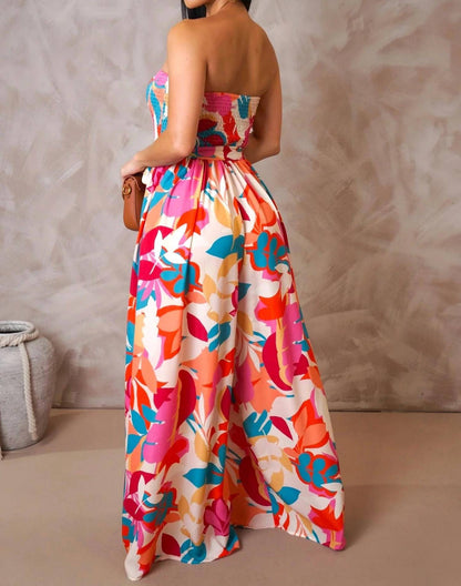 Belize Strapless Printed Jumpsuit