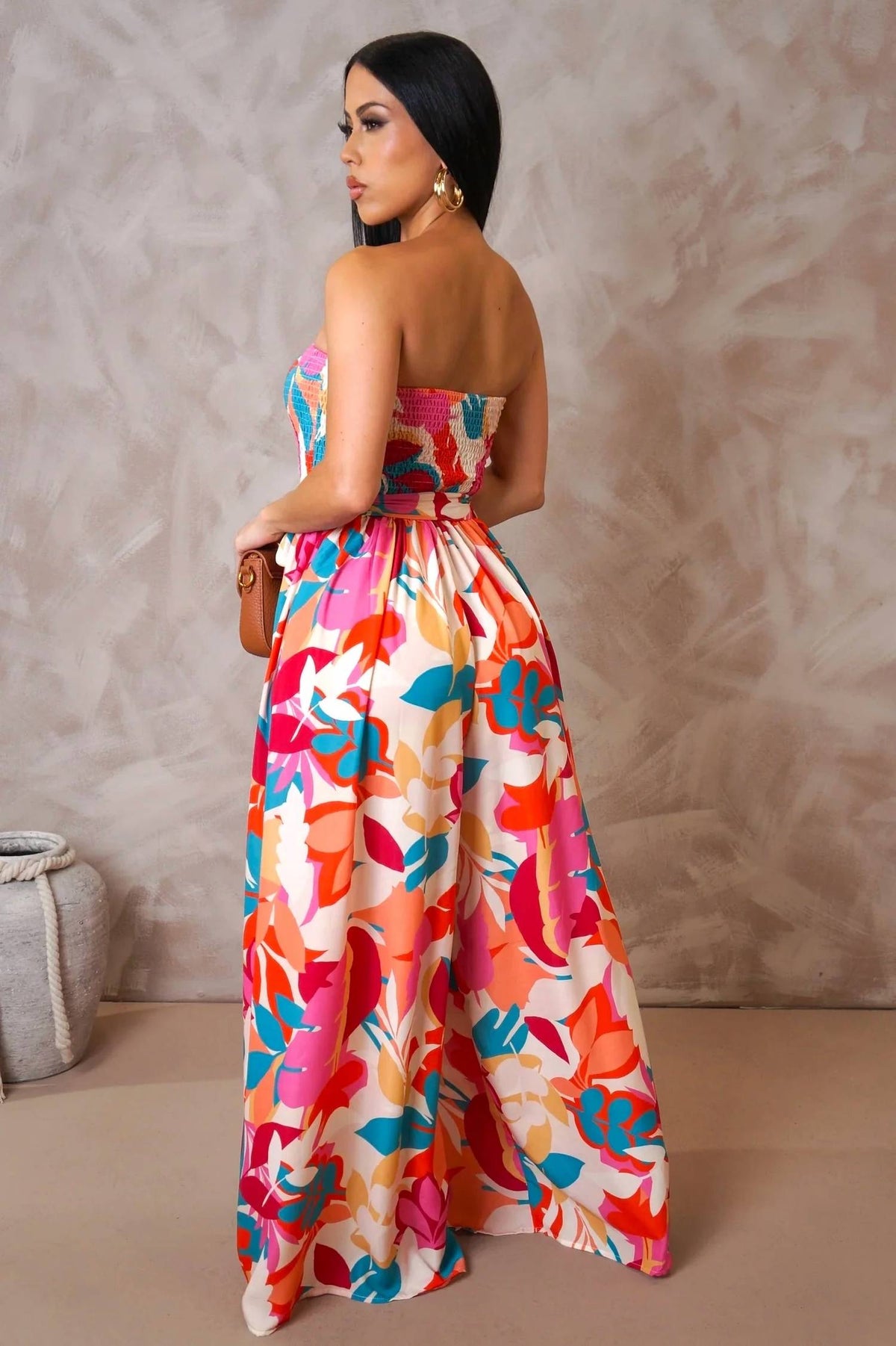 Belize Strapless Printed Jumpsuit