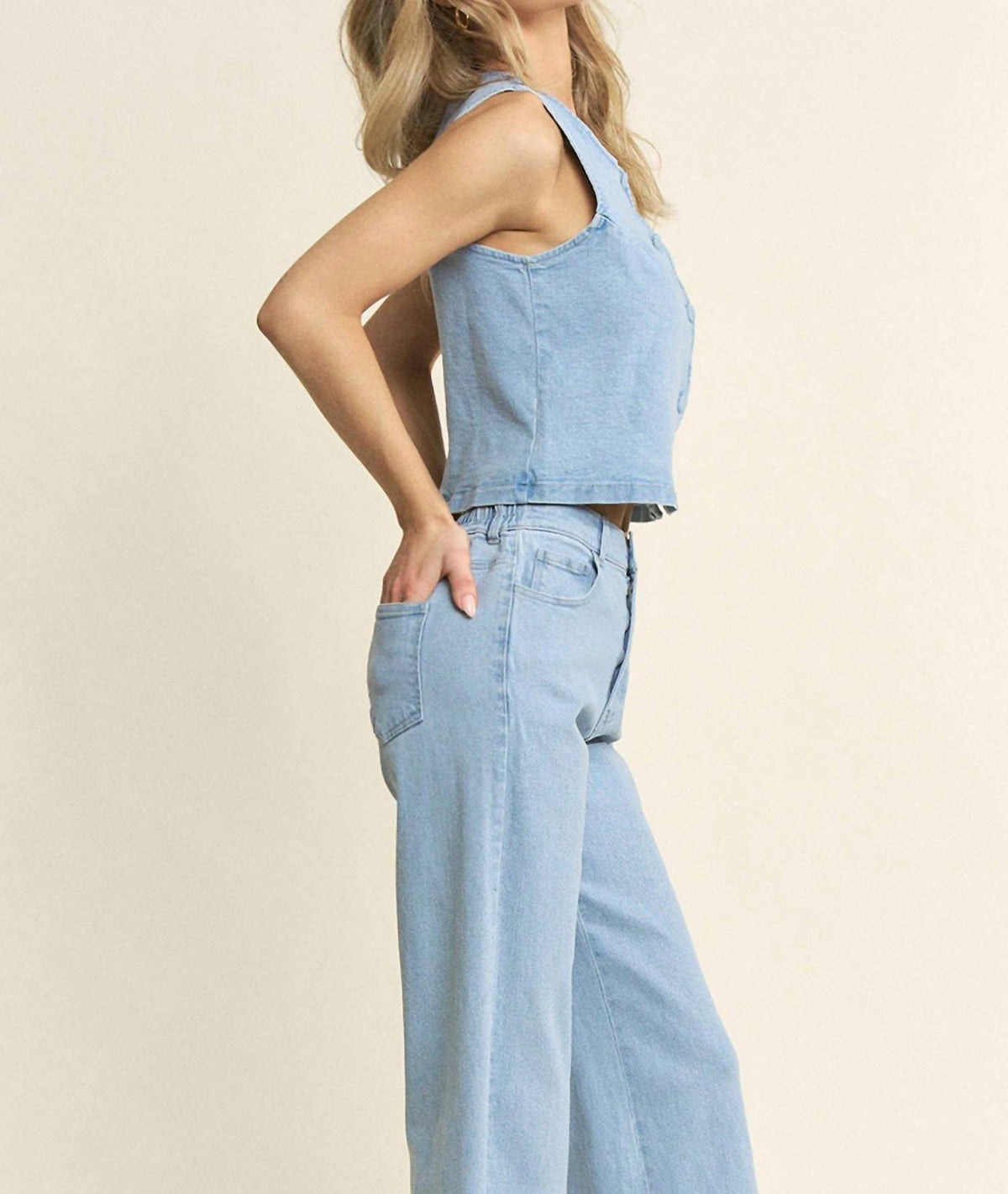 Jeri Denim Scalloped Pants