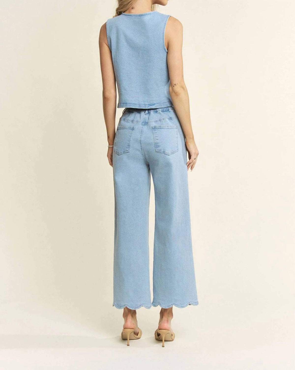 Jeri Denim Scalloped Pants