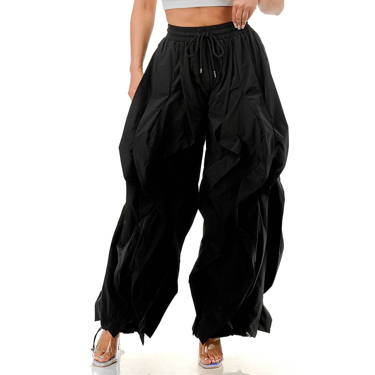 Cascading Plus Oversized Wide Leg Pants