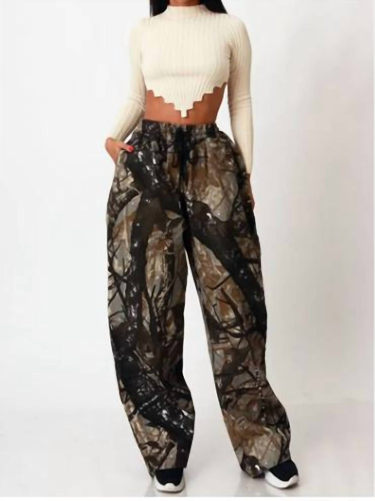 Tree Print Baggy Pants