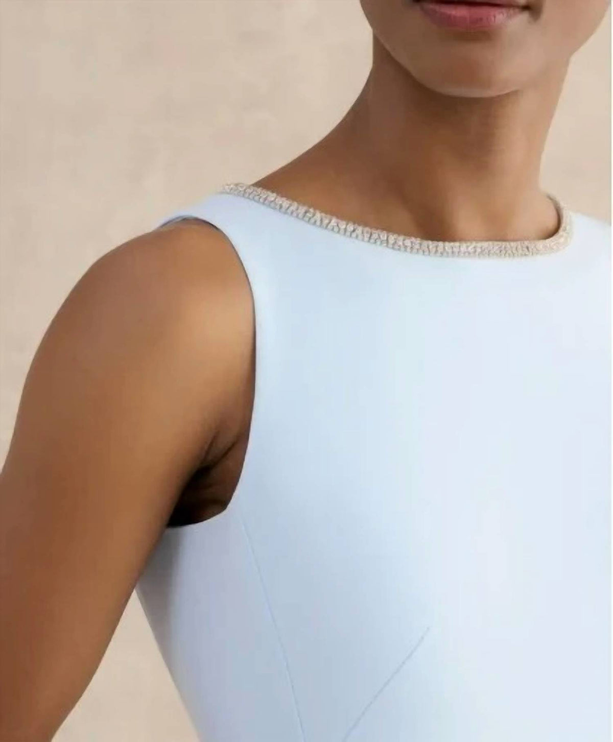 Petite Beatrix Embellished Trimmed Midi Dress
