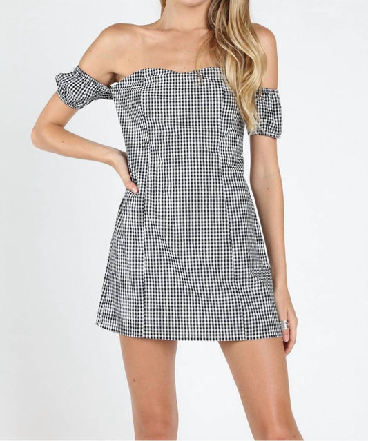 Off The Shoulder Gingham Dress