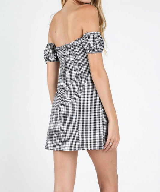 Off The Shoulder Gingham Dress