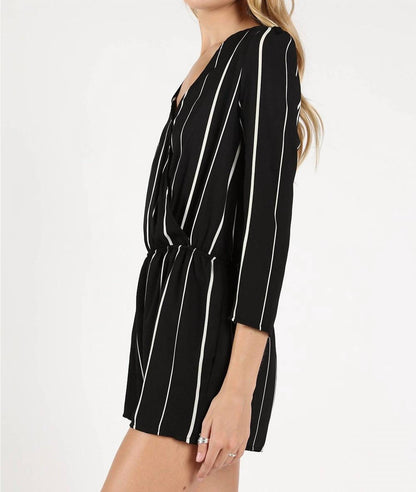 St Thomas V Back Striped Romper
