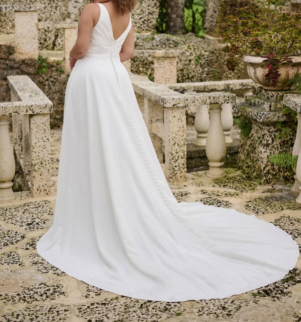 Classic Crepe A-line Wedding Gown