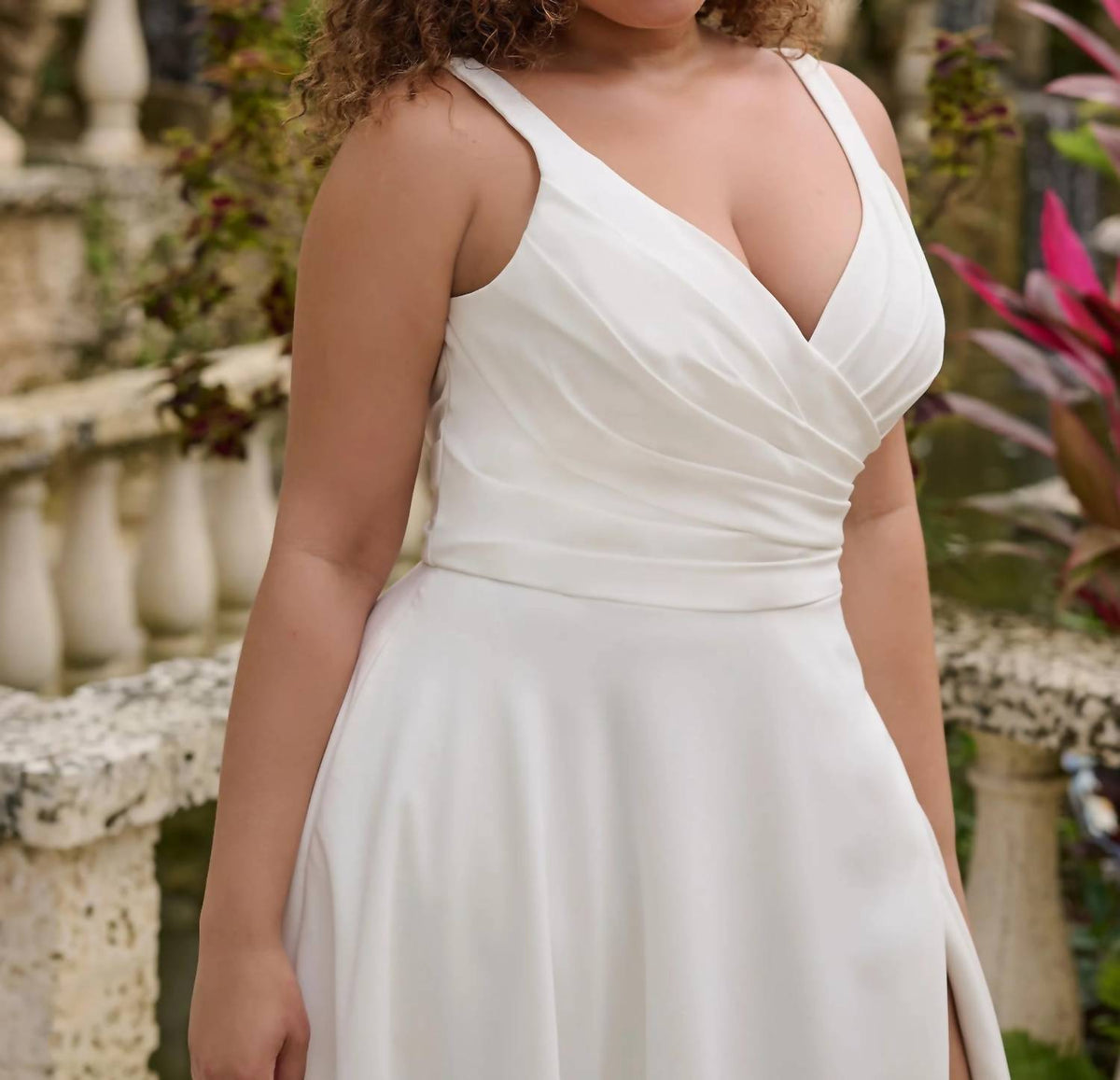 Classic Crepe A-line Wedding Gown