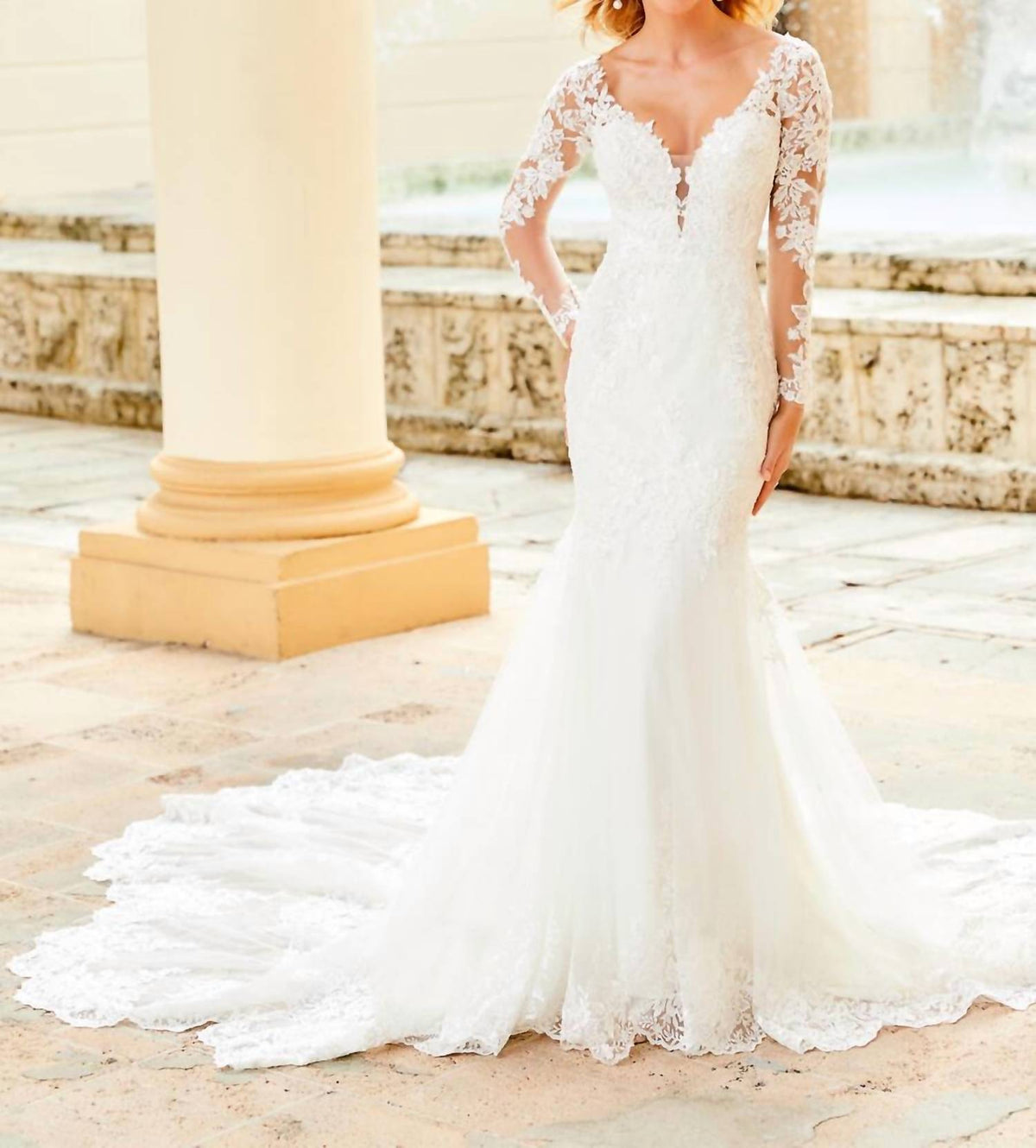 Long Sleeve Lace Wedding Gown