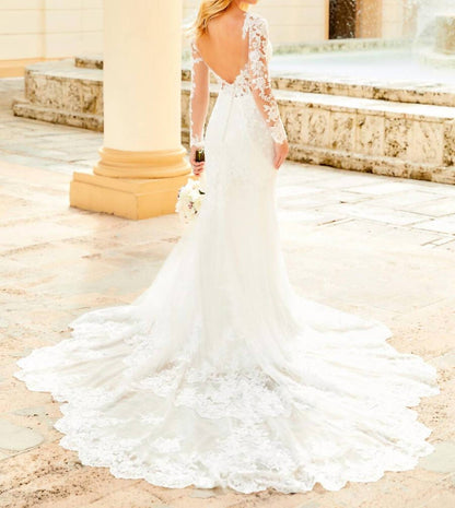 Long Sleeve Lace Wedding Gown