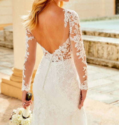 Long Sleeve Lace Wedding Gown