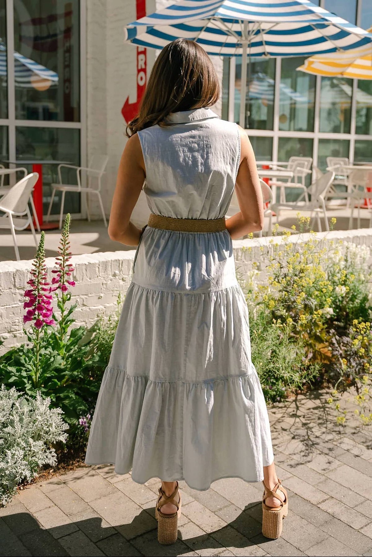 Aliyah Raffia Belt Midi Dress