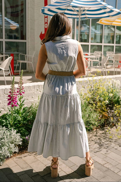 Aliyah Raffia Belt Midi Dress
