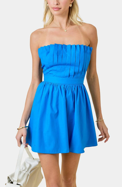 Ilianna Pleated Strapless Mini Dress