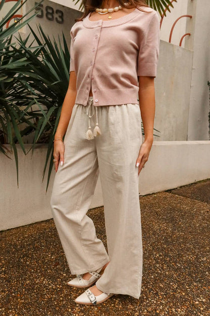 Sasha Wide Leg Drawstring Pants