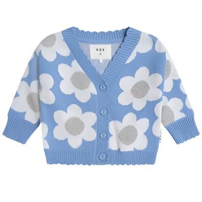 Girl's Daisy Scalloped Knit Cardigan