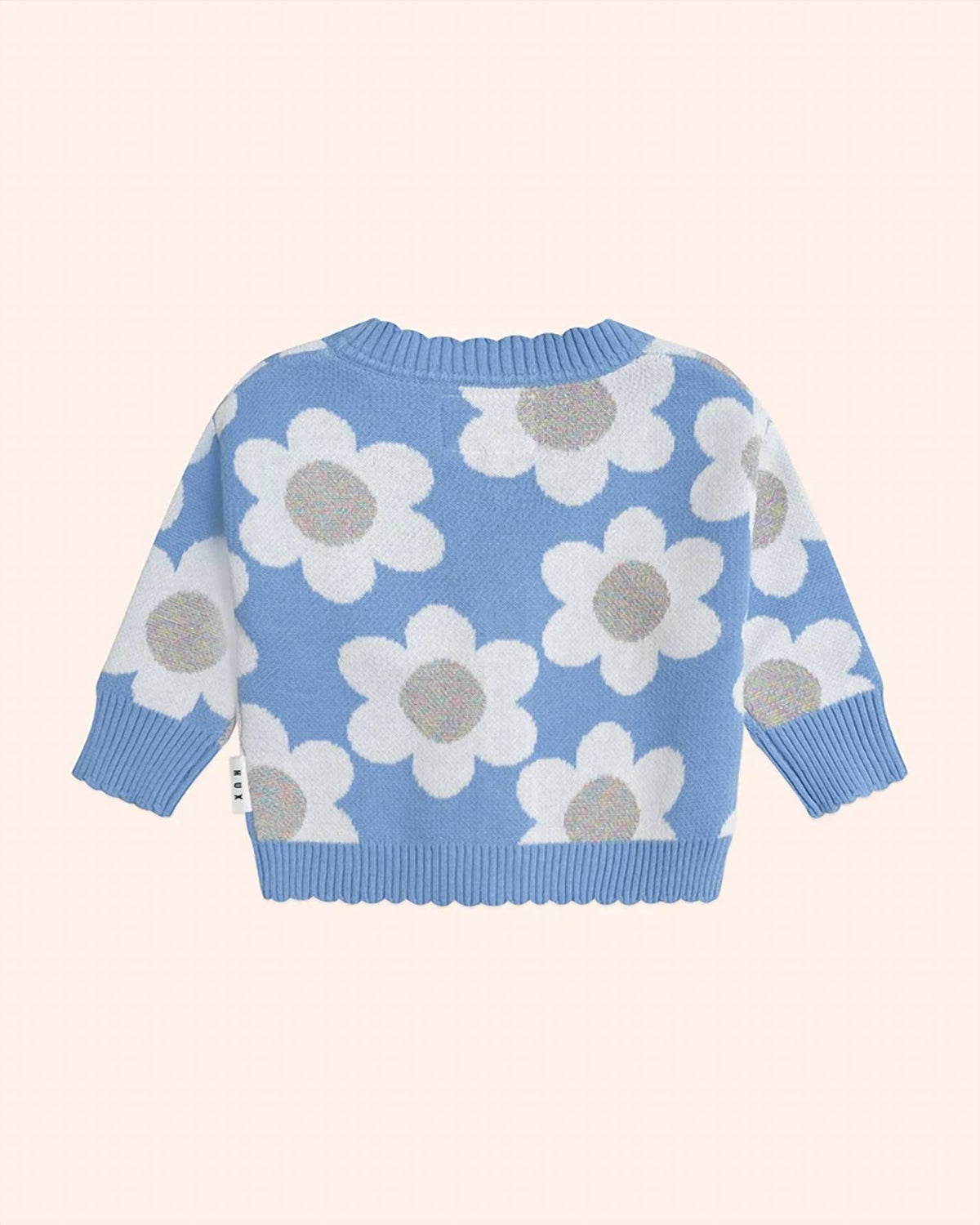 Girl's Daisy Scalloped Knit Cardigan