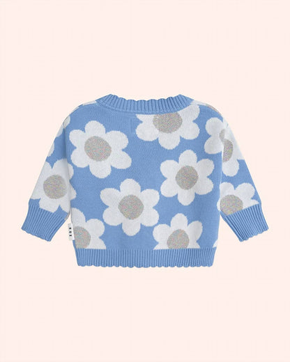 Girl's Daisy Scalloped Knit Cardigan
