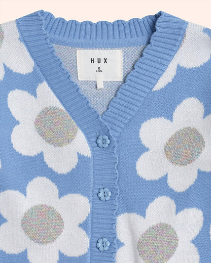 Girl's Daisy Scalloped Knit Cardigan