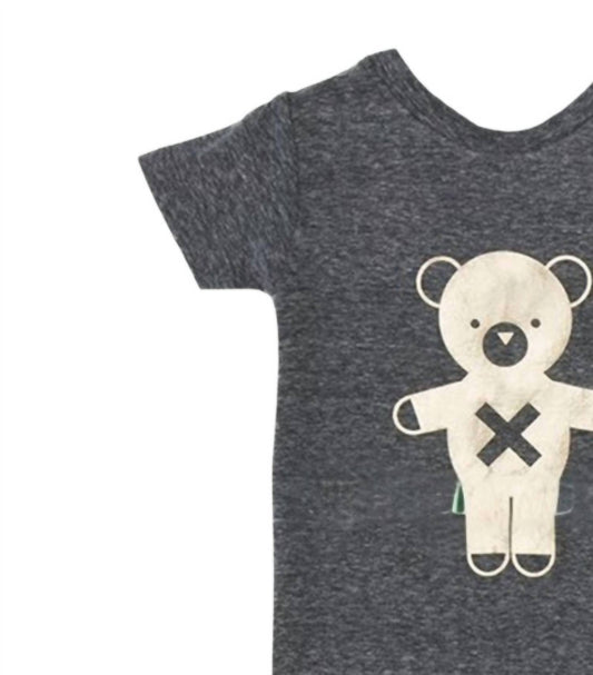 Kids Soldier Bear Short Slub Romper
